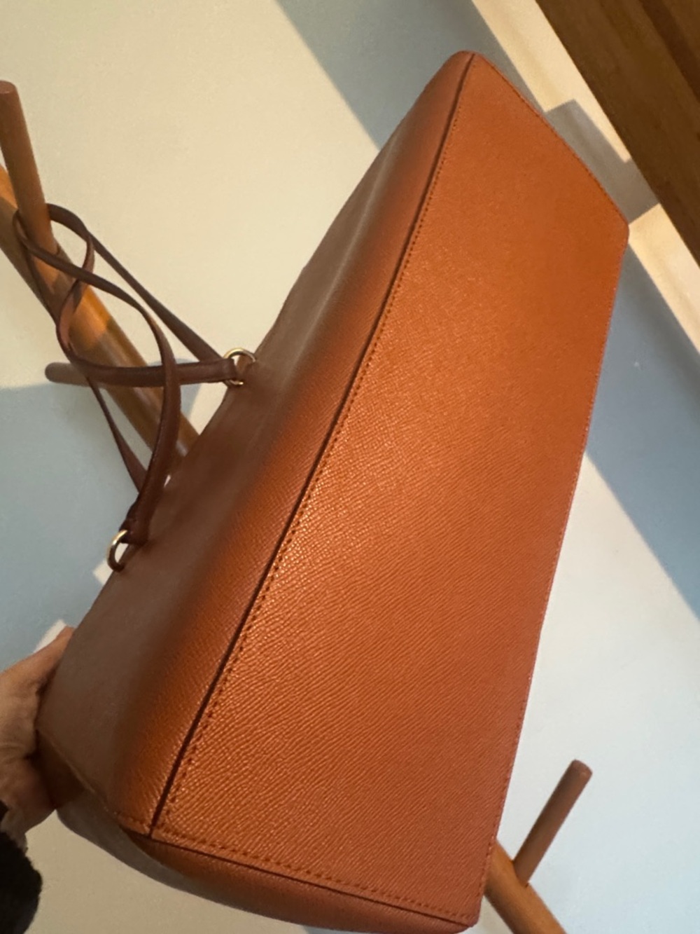 Coach Leather Tote in Chestnut Brown with Gold Hardware - Picture 3 of 15